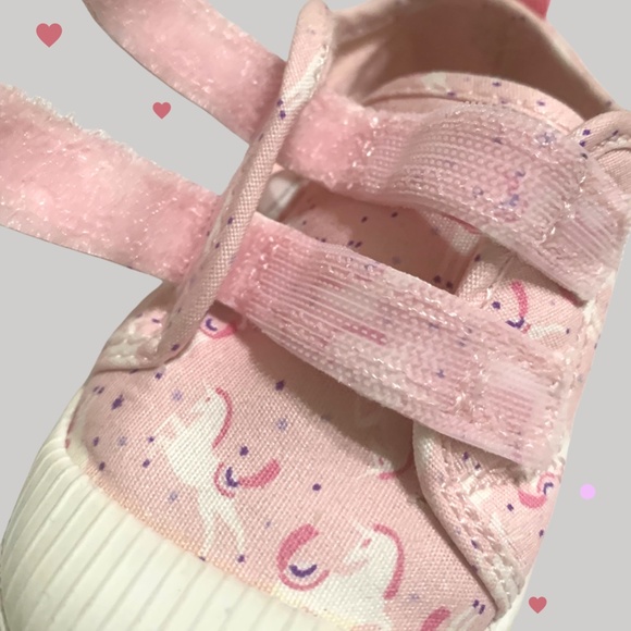 Cat and Jack Girls Toddler Size 4 Pink Unicorn Velcro Sneakers - Picture 4 of 5